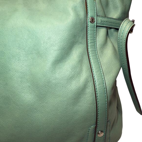 COACH AUDREY ANDIE #17064 CINCHED JADE GREEN LEATHER TOTE - Picture 5 of 10